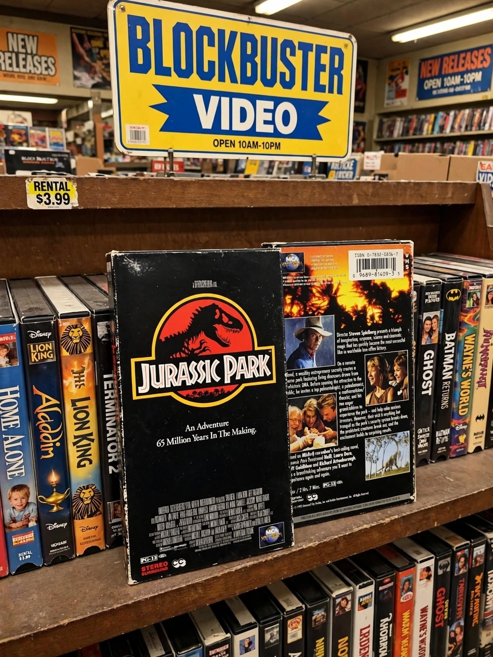 Jurassic Park VHS Tape - Black | Classic Blockbuster Video Release